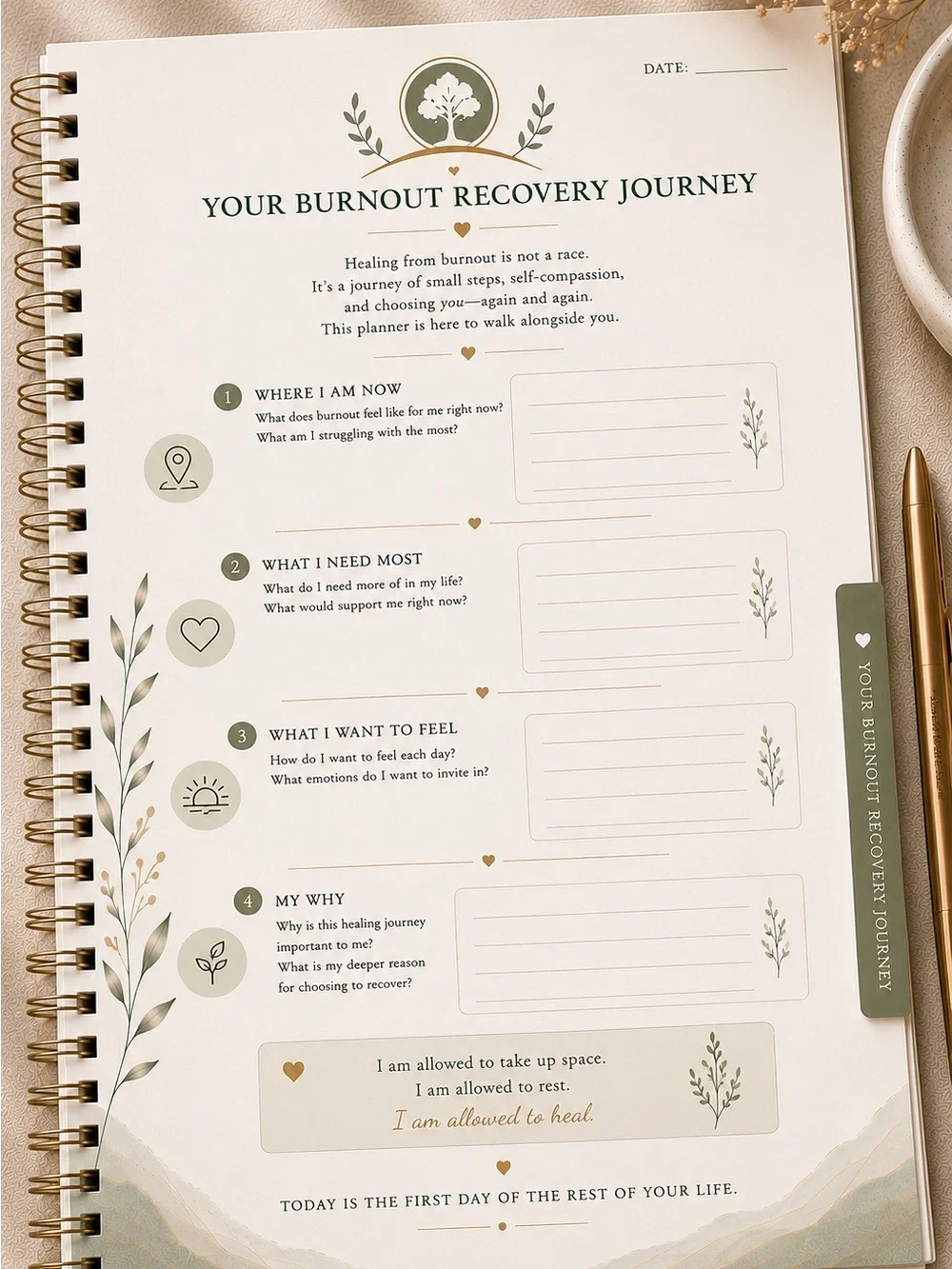 Burnout Recovery OS Wellness-Burnout-Overwhelmed Minds Reset Journal-Self Care